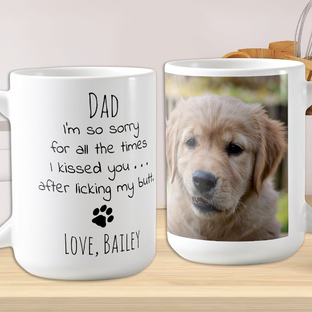 Personalized Pet Photo Funny Dog Dad Coffee Mug Kaffeetasse (Von Creator hochgeladen)