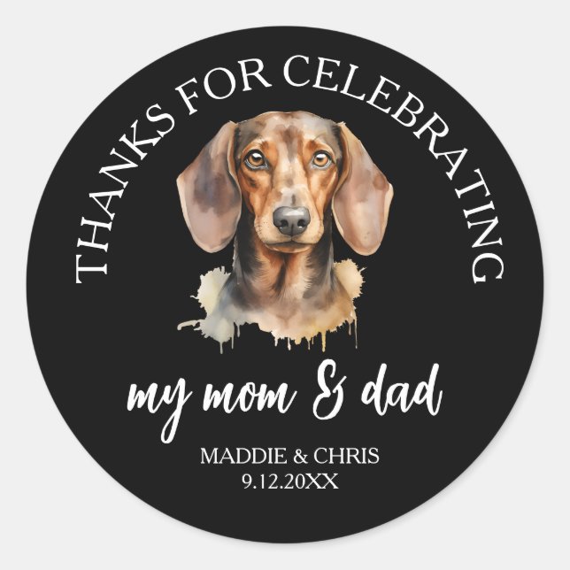 Personalized Pet – Thanks Celebrating My Mom & dad Runder Aufkleber (Vorderseite)
