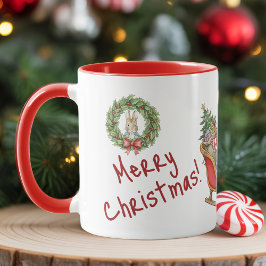 Personalized Peter Rabbit Merry Christmas Tasse