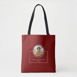 Personalized Photo and Name with Title Deep Red Tasche