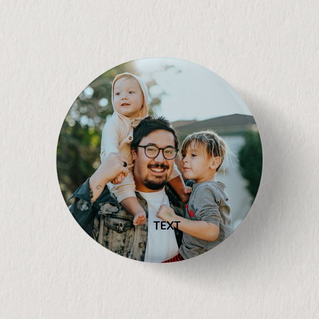 Personalized Photo and Text Button (Vorderseite)