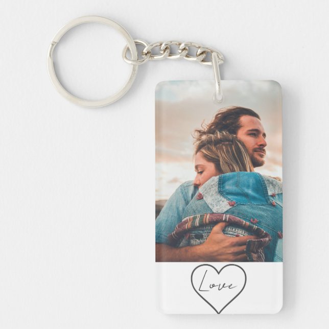 Personalized Photo and Text Photo Acrylic Keychain (Devant)