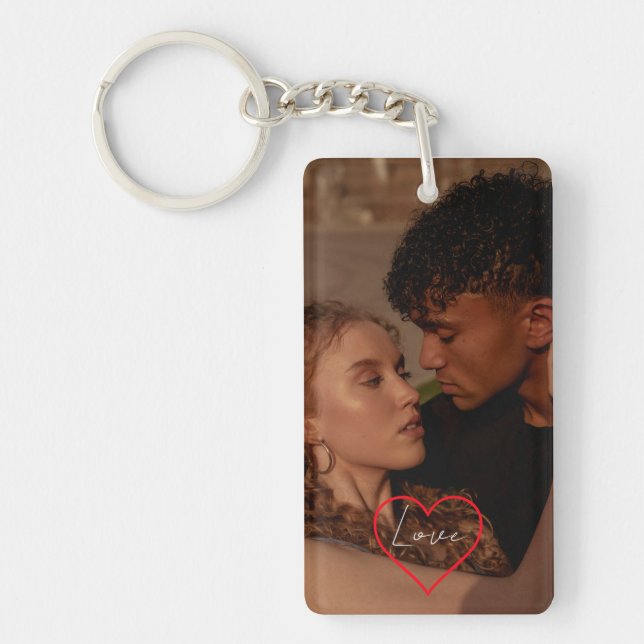 Personalized Photo and Text Photo Acrylic Keychain (Devant)