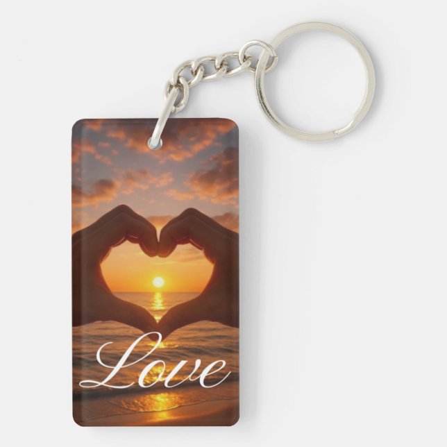 Personalized Photo and Text Photo Collage Keychain Schlüsselanhänger (Rückseite)