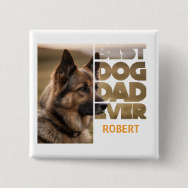 Personalized Photo Best dog dad ever Button