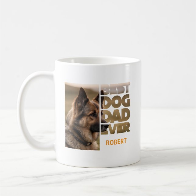 Personalized Photo Best dog dad ever Kaffeetasse (Links)