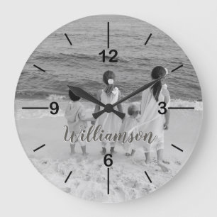 Personalized Photo Clock Customized with Name Große Wanduhr