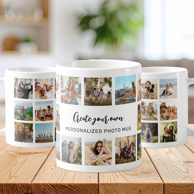 Personalized Photo Collage Mug With Custom Text Kaffeetasse (Von Creator hochgeladen)