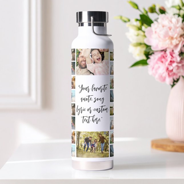 Personalized Photo Collage With Quote Trinkflasche (Von Creator hochgeladen)