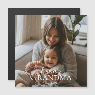 Personalized Photo & Custom Text Grandma Since -  Magnetkarte