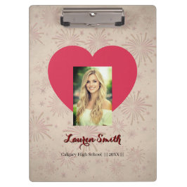 Personalized Photo Font Heart Clipboard Klemmbrett