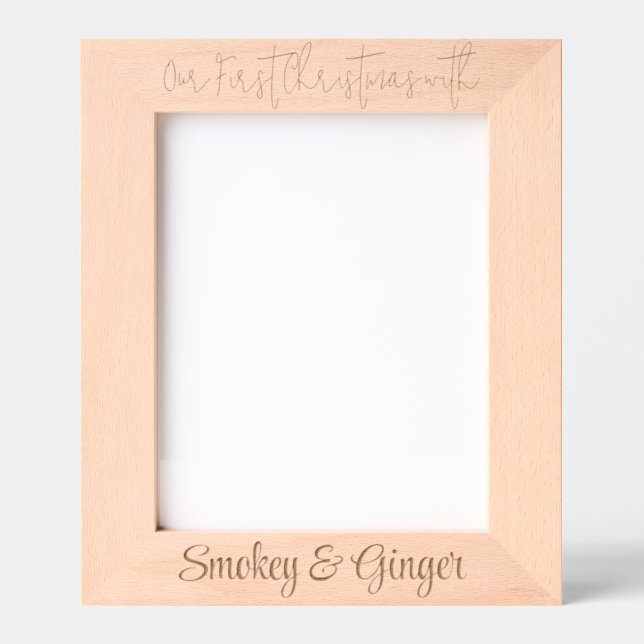 Personalized Photo Frame Cat's 1st Christmas, 8x10 Geätzte Rahmen (Vorderseite)