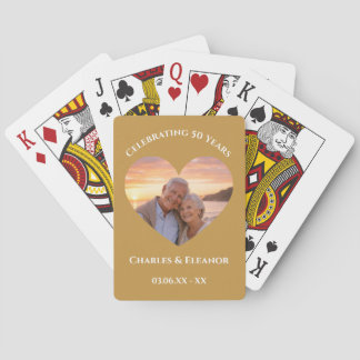 Personalized Photo Golden 50th Anniversary Gift Spielkarten