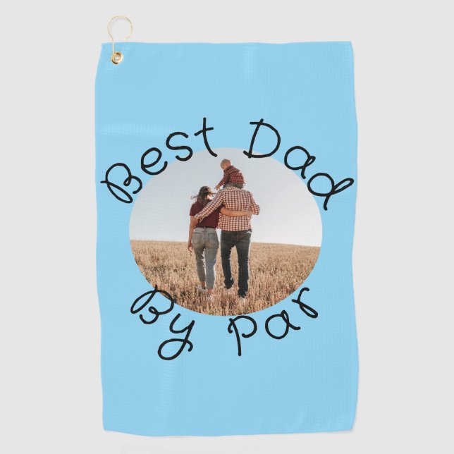 Personalized Photo Golf Gift Best Dad By Par Golfhandtuch (Vorderseite)