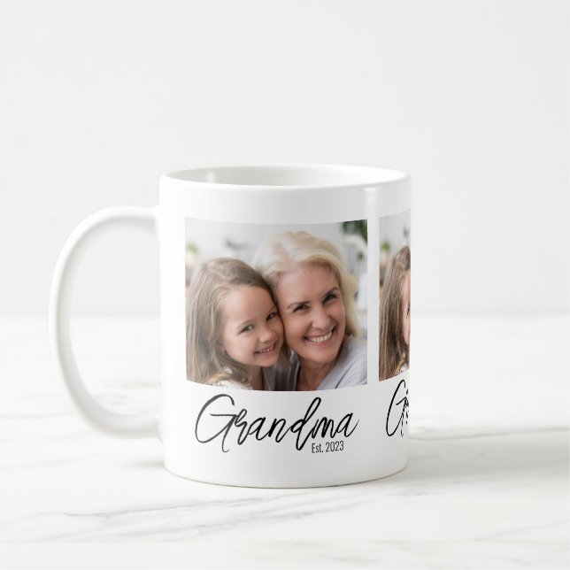 Personalized Photo Grandma Established Year Kaffeetasse (Links)