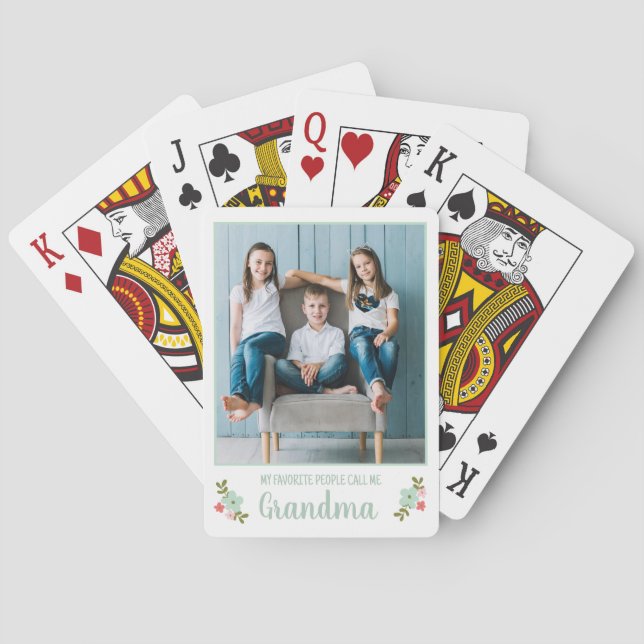 Personalized Photo Grandma Spielkarten (Rückseite)