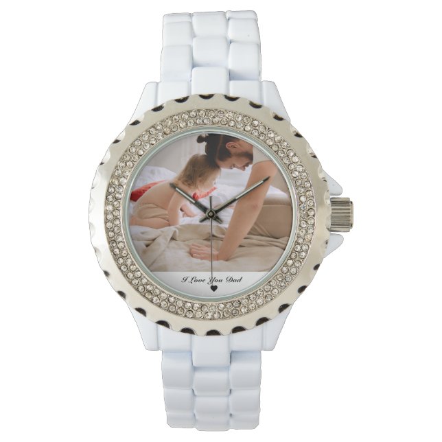 Personalized Photo  I love You Dad  Armbanduhr (Vorderseite)