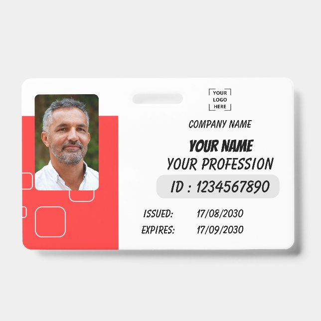Personalized Photo ID Business Badge (Avant)