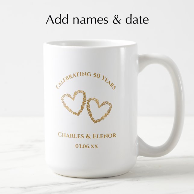 Personalized Photo Keepsake 50th Anniversary Gift Kaffeetasse (Personalize this photo keepsake mug for a custom 50th wedding anniversary gift 
)