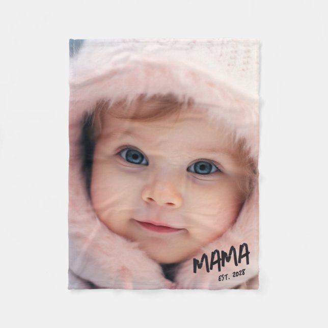 Personalized Photo Keepsake Mama Fleecedecke (Vorderseite)