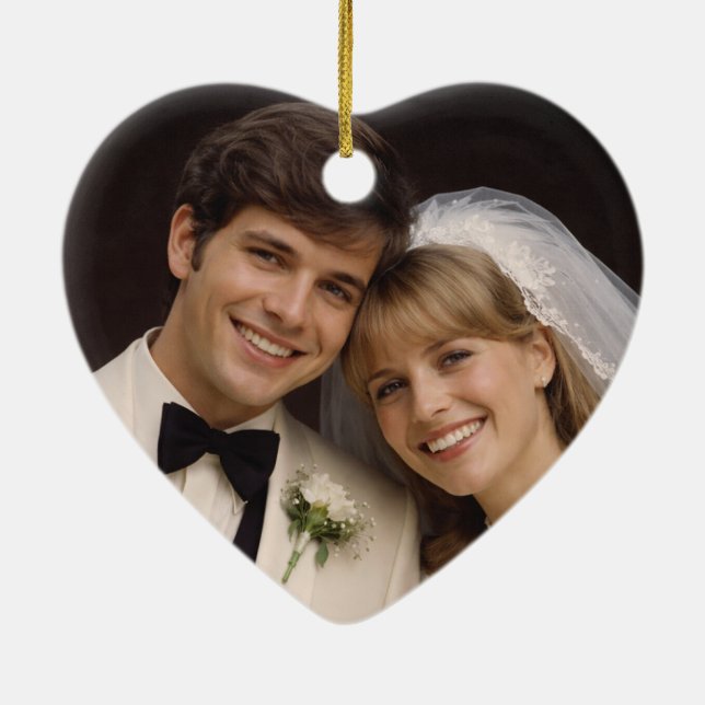 Personalized Photo Keepsake Unique Couple's Gift  Keramik Ornament (Hinten)