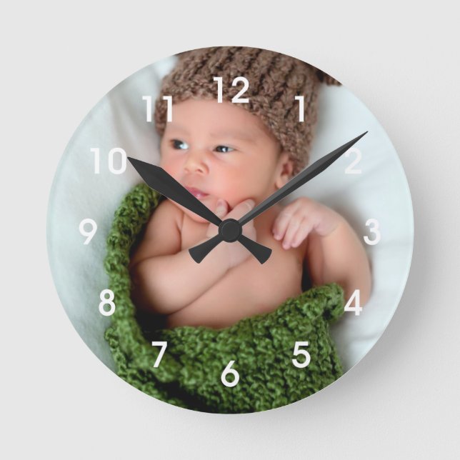 Personalized Photo Make It Yourself Runde Wanduhr (Vorderseite)
