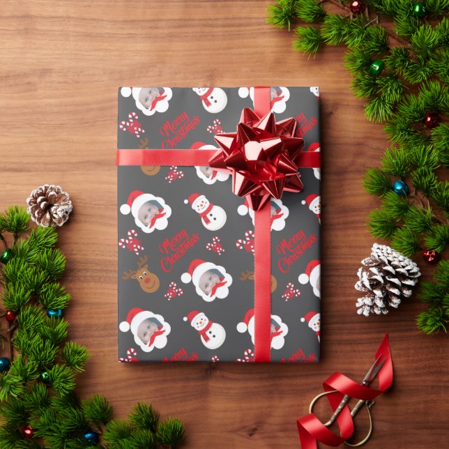 Personalized Photo Merry Christmas  Geschenkpapier (Feiertagsgeschenk)