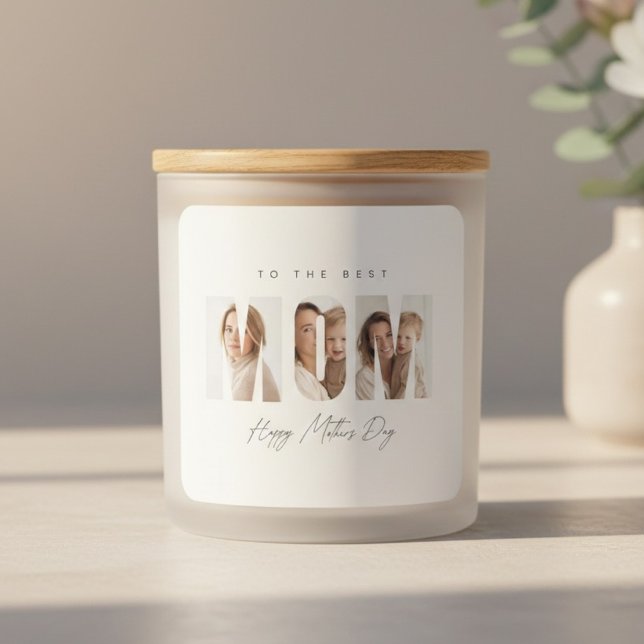 Personalized Photo MOM | Custom Mother’s Day  Quadratischer Aufkleber (Von Creator hochgeladen)