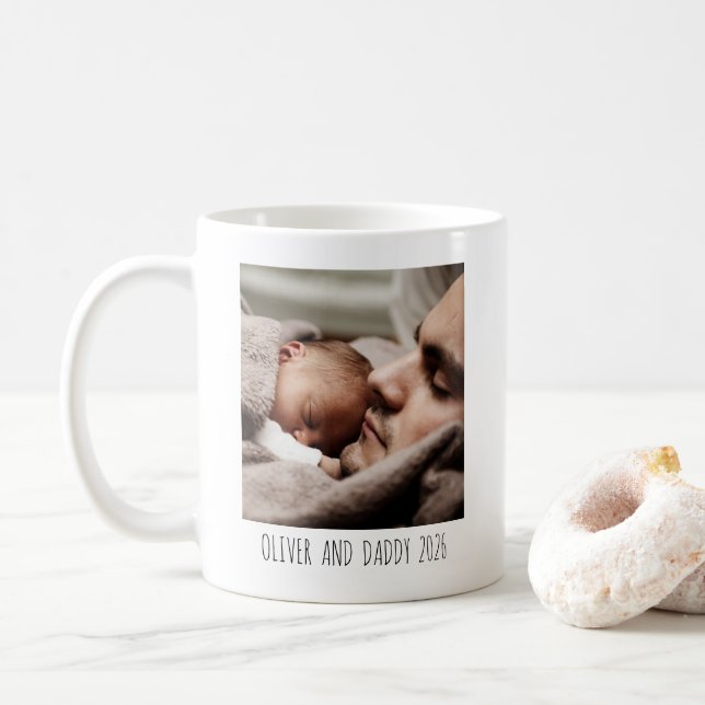 Personalized Photo Mug for Dad – “Best Daddy Ever” (Avec donut)