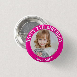 Personalized Photo, Name And Age Birthday Classic Button