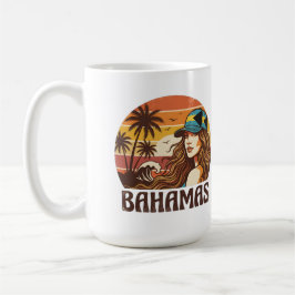 Personalized Photo Retro Bahamas Tropical Beach    Kaffeetasse