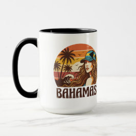 Personalized Photo Retro Bahamas Tropical Beach    Tasse