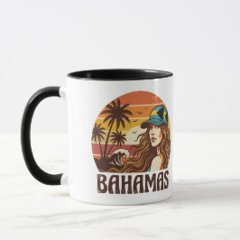 Personalized Photo Retro Bahamas Tropical Beach    Tasse