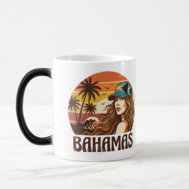 Personalized Photo Retro Bahamas Tropical Beach    Verwandlungstasse