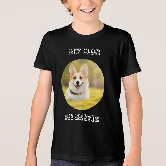 Personalized Photo Template for My Dog - My Best Tri-Blend Shirt (Vorderseite)