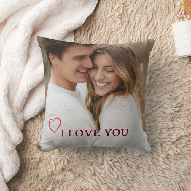 Personalized Photo Valentine's Day Throw Pillow Kissen (Decke)