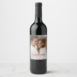 Personalized Photo Valentine's Day Wine Label Weinetikett
