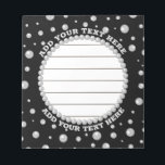 Personalized Photo with Pearls Circle on Black Notizblock<br><div class="desc">A personalized photo design with Pearls Circle on a black background sprinkled with pearls. Perfect for gifts, accessories, and elegant everyday items.
You must know that you get a photo!</div>