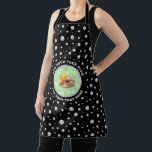 Personalized Photo with Pearls Circle on Black Schürze<br><div class="desc">A personalized photo design with Pearls Circle on a black background sprinkled with pearls. Perfect for gifts,  accessories,  and elegant everyday items.
You must know that you get a photo!</div>