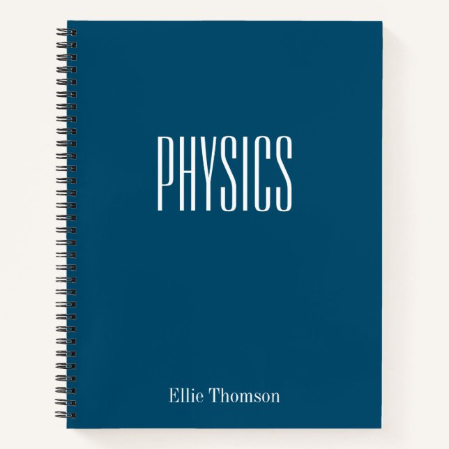 Personalized Physics Graph Paper Simple Blue Notizbuch (Vorderseite)