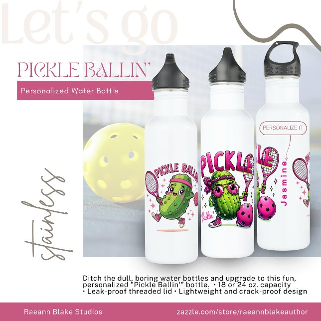 Personalized "Pickle Ballin'" Water Bottle Edelstahlflasche (Von Creator hochgeladen)