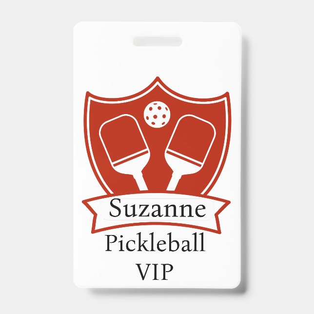 Personalized Pickleball Red VIP  Ausweis (Front)