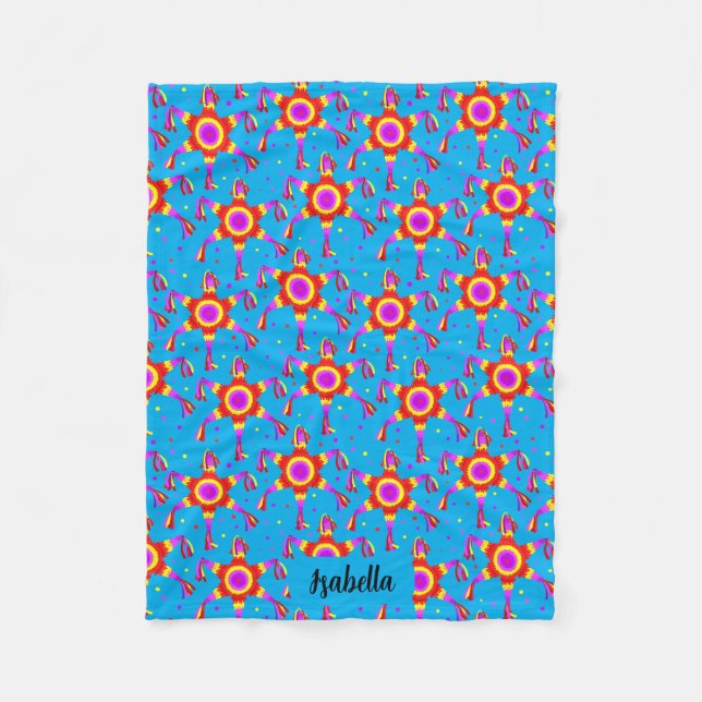 Personalized Piñata Blue Las Posadas Custom Fleecedecke (Vorderseite)