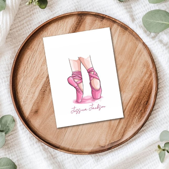Personalized Pink Ballet Pointe Mitteilungskarte (Von Creator hochgeladen)