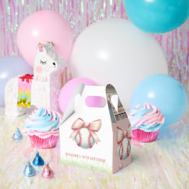 Personalized Pink Baseball Girl Birthday Geschenkschachtel