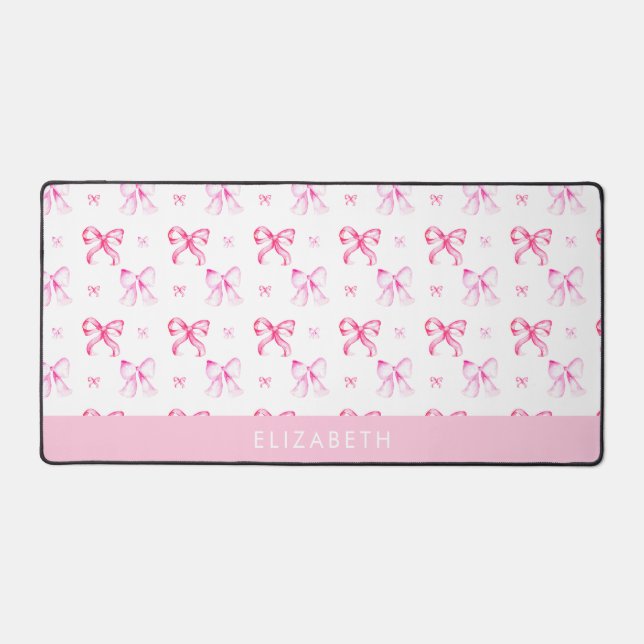 Personalized Pink Bow Coquette Cute Name Office (Recto)