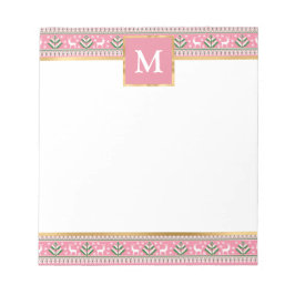 Personalized Pink Christmas Fair Isle Notizblock