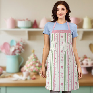 Personalized Pink Coquette Auntie Holiday Schürze
