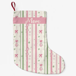 Personalized Pink Coquette Mom Kleiner Weihnachtsstrumpf