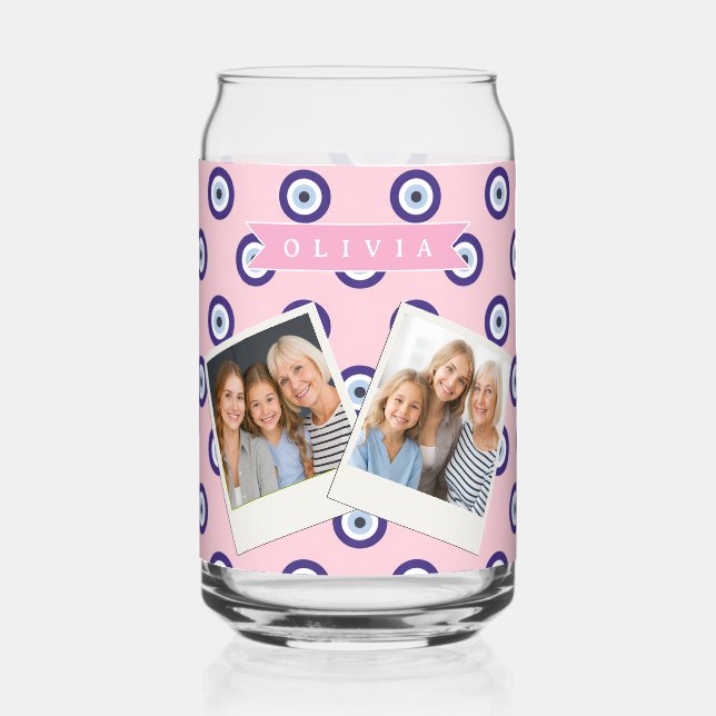 Personalized Pink Evil Eye Pattern Gifts With Name (Recto)